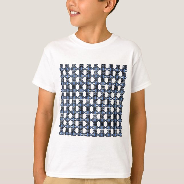 Mod Retro Blue Abstract Scarab Pattern T-Shirt (Front)