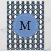 Mod Retro Monogram Blue Abstract Scarab Pattern (Front)