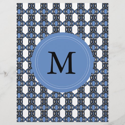 Mod Retro Monogram Blue Abstract Scarab Pattern (Front)