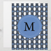 Mod Retro Monogram Blue Abstract Scarab Pattern (Front/Back)