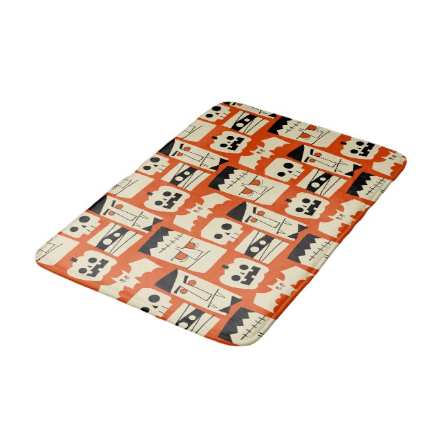 Mod Retro Monsters Bath Mat (Angled)