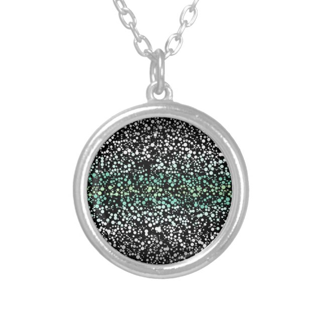 Mod Retro Quirky Groovy Boho Paragender Pride Silver Plated Necklace (Front)