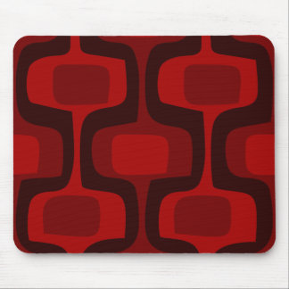 Mod Retro Red Burgundy Black Mousepad