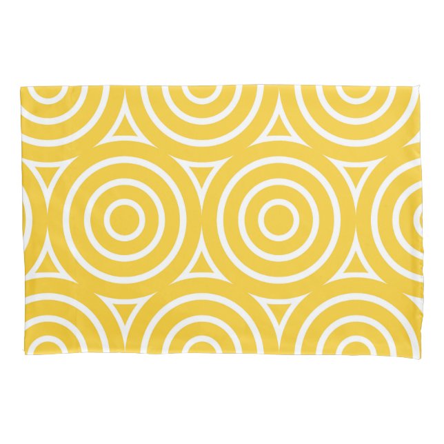 Mod Retro Style Geometric Design Pillow Case (Front-Left)