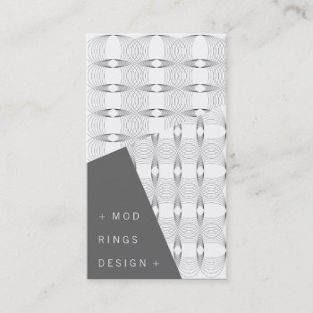 Mod Rings Simple Geometric Pattern Modern Stylish Business Card by fatfatin_box at Zazzle