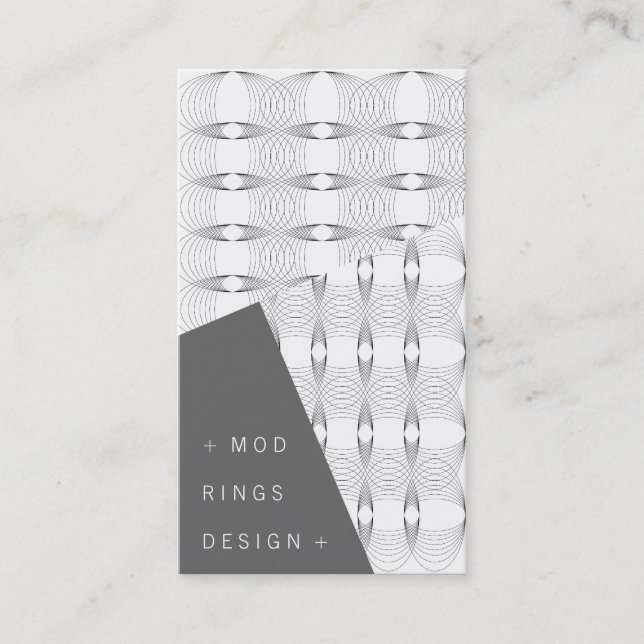 Mod Rings Simple Geometric Pattern Modern Stylish Business Card (Front)