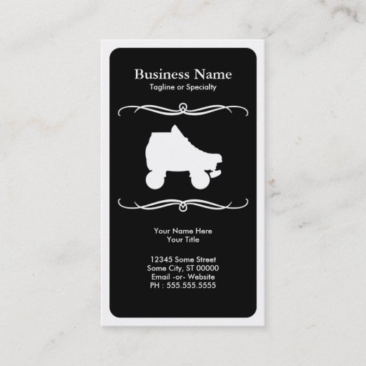 Customizable mod roller skate business card template
