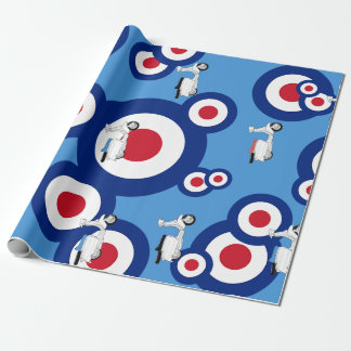 Mod Roundel and Scooter Design gift Wrap