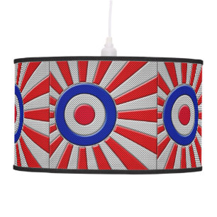 Mod Roundel Asian Sunburst in Carbon Fiber Style Ceiling Lamp