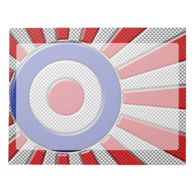 Mod Roundel Asian Sunburst in Carbon Fiber Style Notepad (Front)