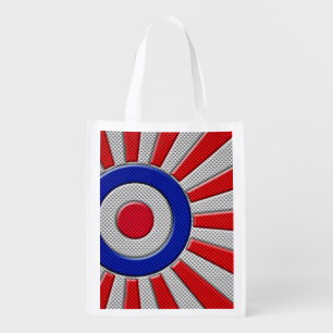 Mod Roundel Sunburst Carbon Fiber Style Grocery Bag
