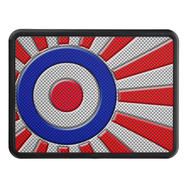 Mod Roundel Sunburst Carbon Fiber Style Hitch Cover (Front)