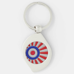 Mod Roundel Sunburst Carbon Fiber Style Keychain