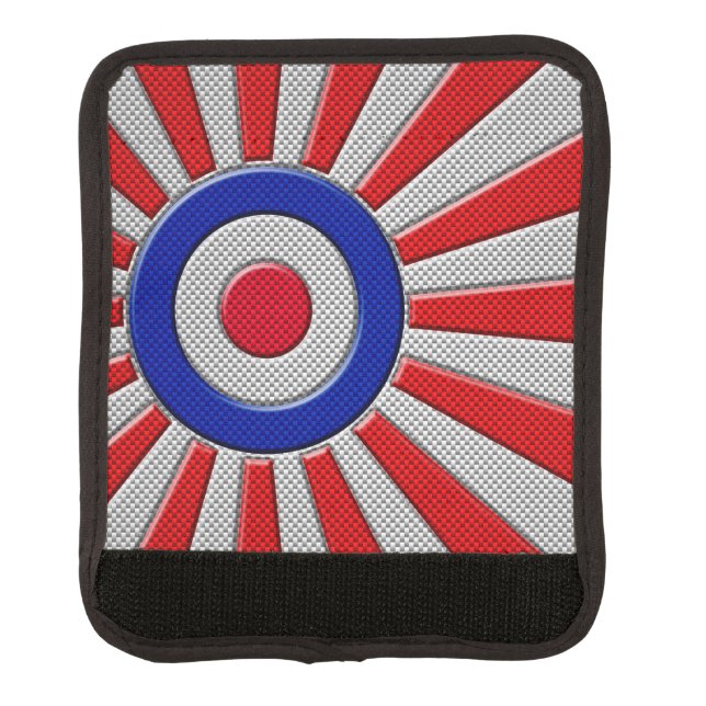 Mod Roundel Sunburst Carbon Fiber Style Luggage Handle Wrap (Front)