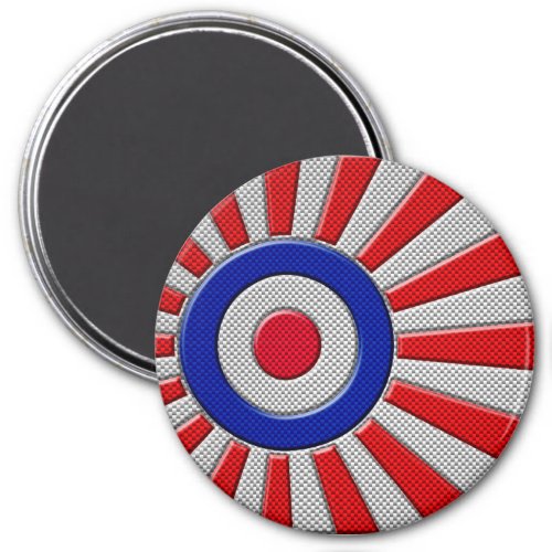 Mod Roundel Sunburst Carbon Fiber Style Magnet