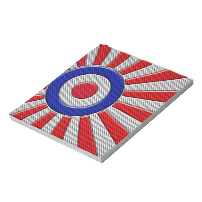 Mod Roundel Sunburst Carbon Fiber Style Notepad (Rotated)