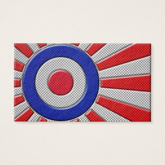 Mod Roundel Sunburst Design in Carbon Fiber Style (Front)