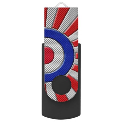 Mod Roundel Sunburst Design in Carbon Fiber Style USB Flash Drive