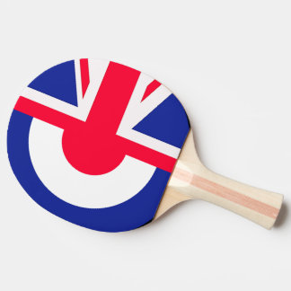 Mod Roundel/Union Jack Ping Pong Paddle