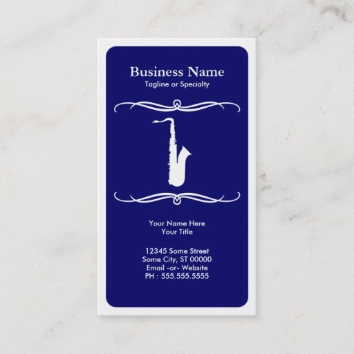 Customizable mod saxophone business card templates
