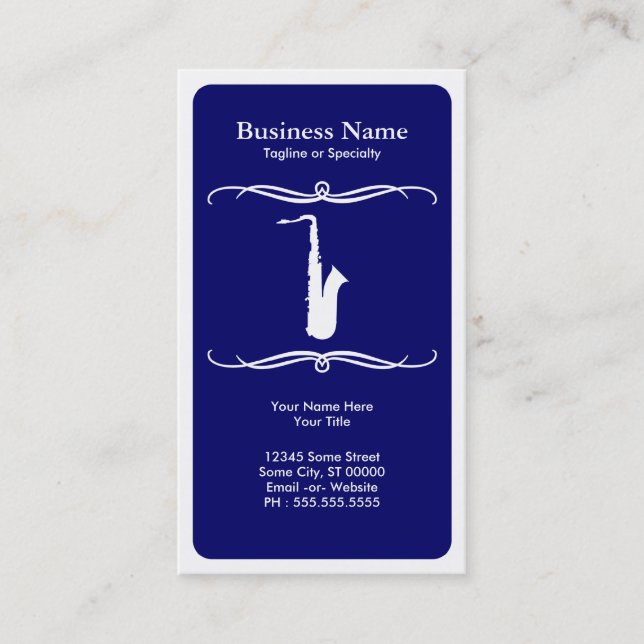 mod saxophone business card (Front)