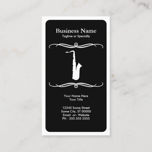 Customizable mod saxophone business card templates