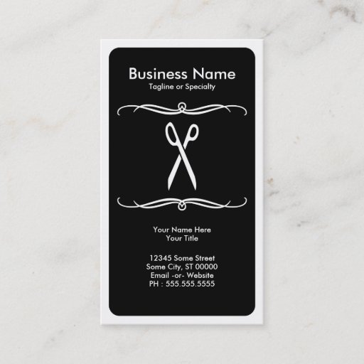 Customizable mod scissors business card