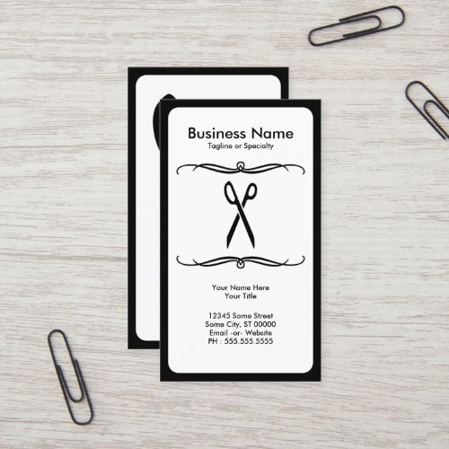 mod scissors business card
