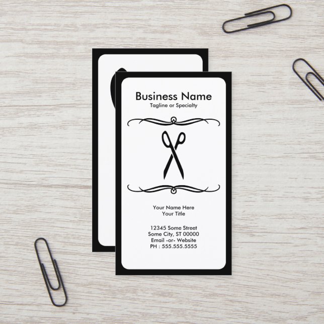 mod scissors business card (Front/Back In Situ)