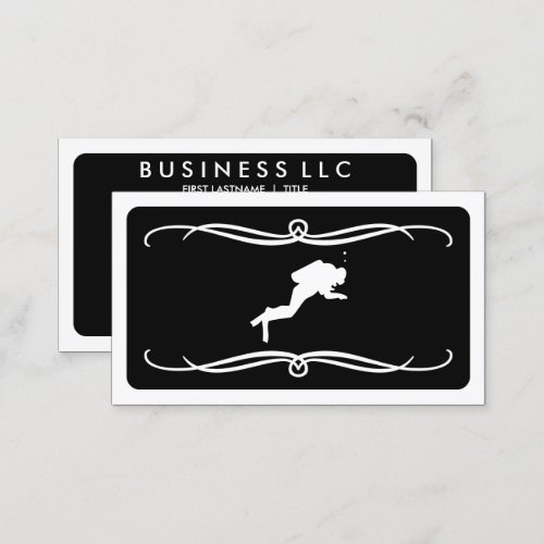 mod scuba diver color customizable business card