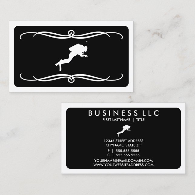 mod scuba diver (color customizable) business card (Front/Back)