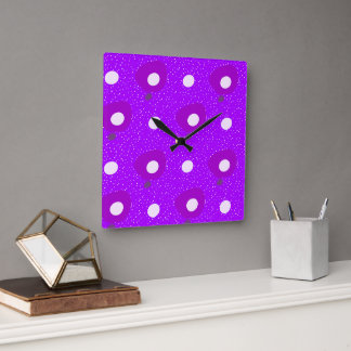 mod shapes_purple square wall clock