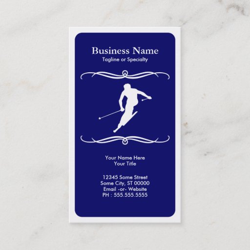 Customizable mod ski business cards