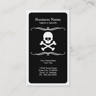 mod skull and crossbones business card