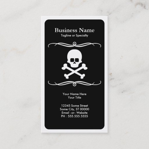 Customizable mod skull and crossbones business card template