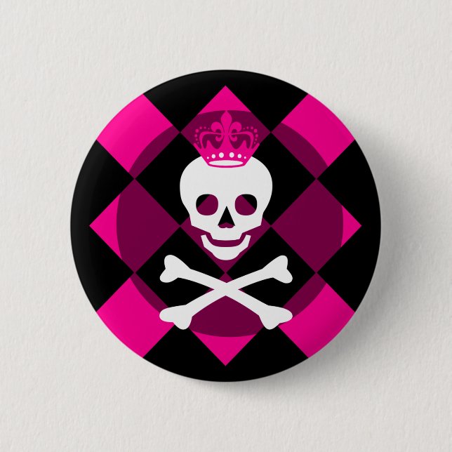 Mod Skull Pinz Pinback Button (Front)
