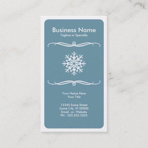 Customizable mod snow flake business card