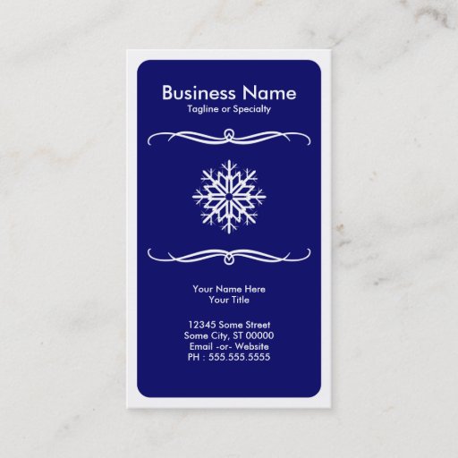 Customizable mod snow flake business card
