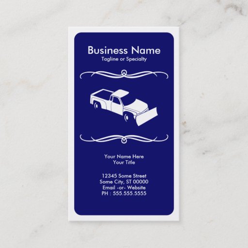 Customizable mod snow plow business card template