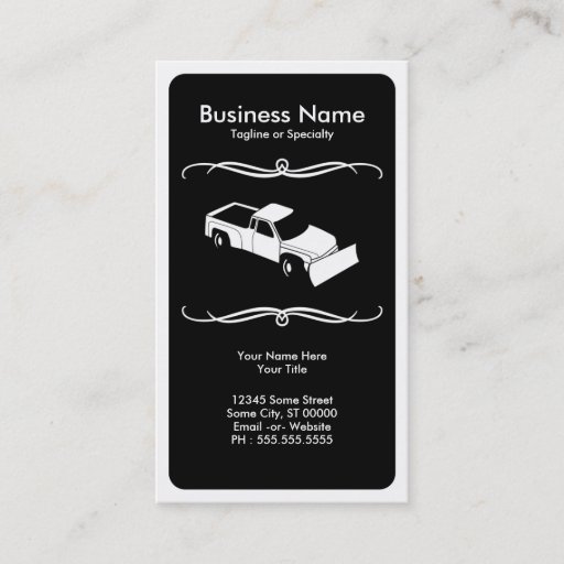 Customizable mod snow plow business cards