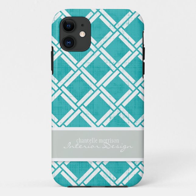 Mod Square Diagonal Trellis Pattern Personalized Case-Mate iPhone Case (Back)
