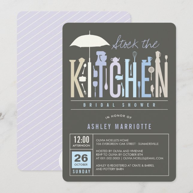 Mod Stock The Kitchen Bridal Shower Party Invite (Front/Back)