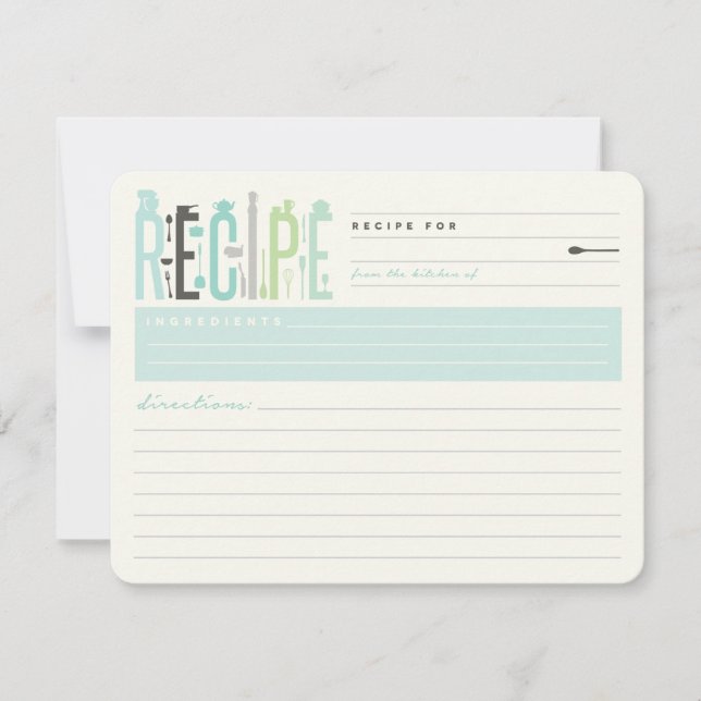 Mod Stock The Kitchen Bridal Shower Recipe Card (Front)