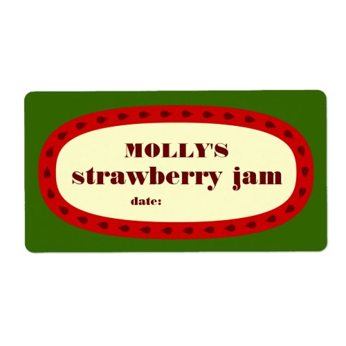 Mod Strawberry Jam Home Canning Jar Label