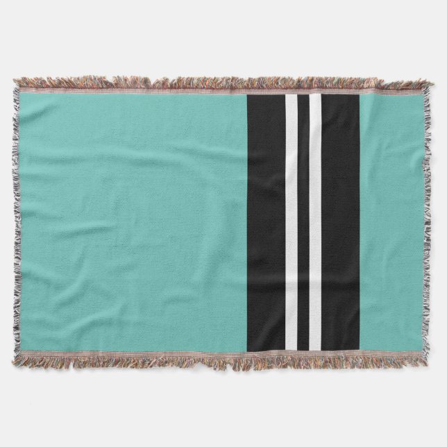 mod striped mint green throw blanket (Front)