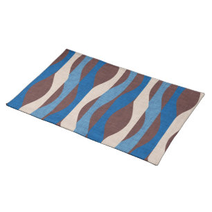 Mod Stripes Blue Cloth Placemat