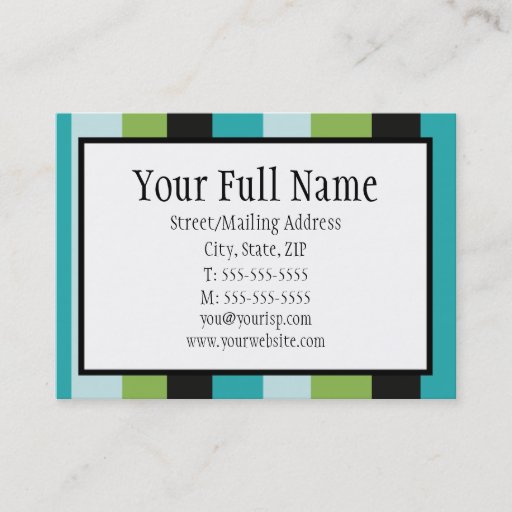 Customizable Mod Stripes Chubby Profile Card Business Card