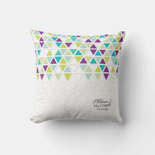 Mod Style Triangle Pattern Triangular Geometric Throw Pillow