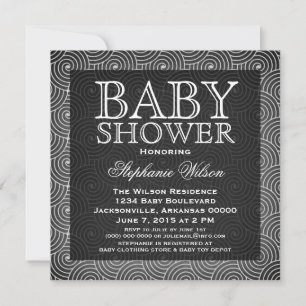 Mod Swirls Baby Shower Invite, Ivory Invitation