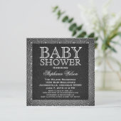 Mod Swirls Baby Shower Invite, Ivory Invitation (Standing Front)